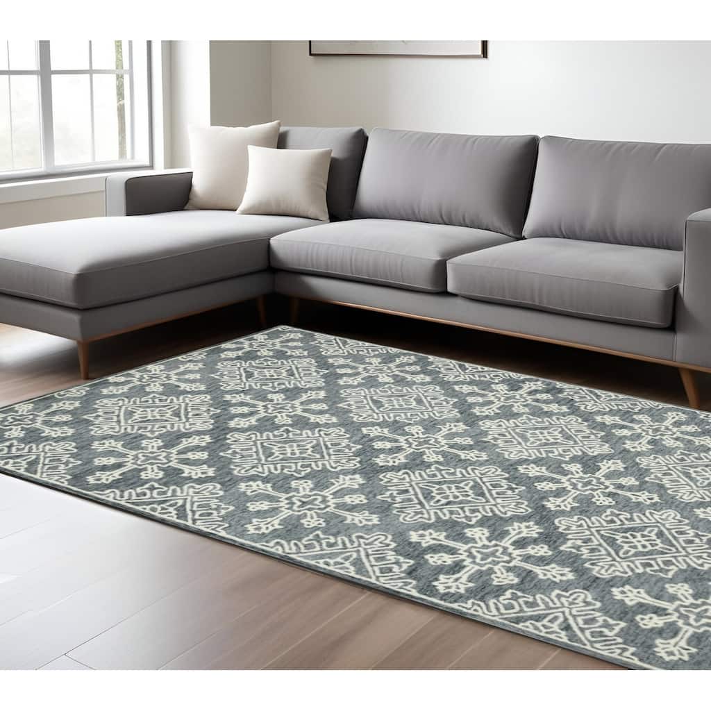 HomeRoots Oriental Transitional Rectangle Area Rug