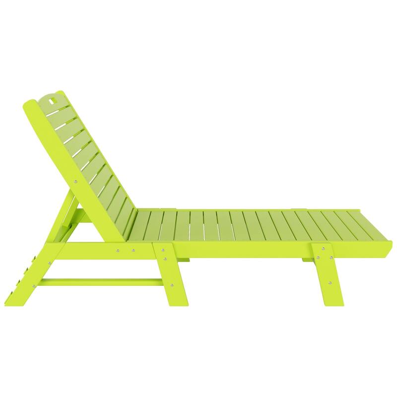 Laguna Hdpe All Weather Outdoor Patio Pool Reclining Armless Chaise Lounges With Square Side Table (3-Piece Set)