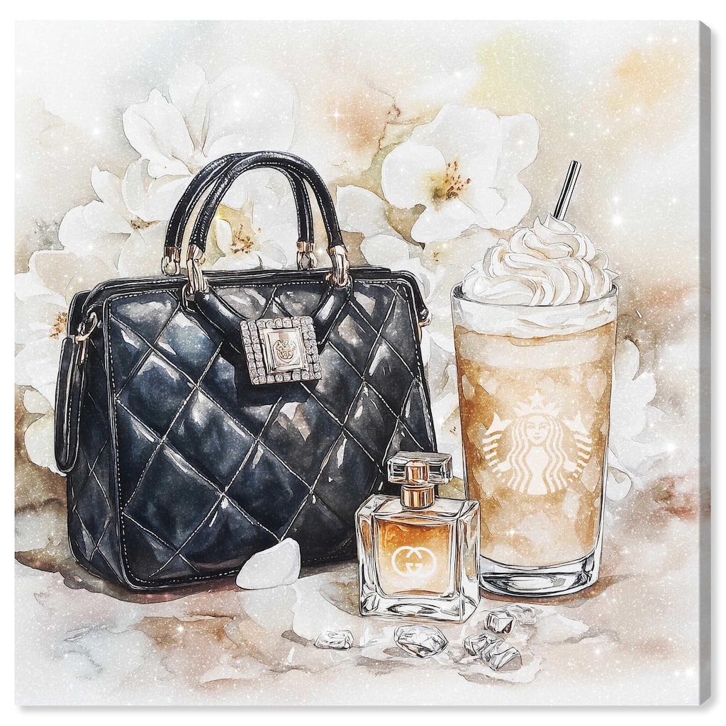 Trinkets and White Floral Canvas by Art Remedy, Gallery Wrapped