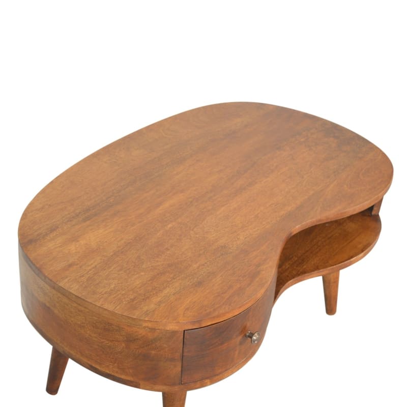 Mid-Century Modern Wood Coffee Table With Strong Legs