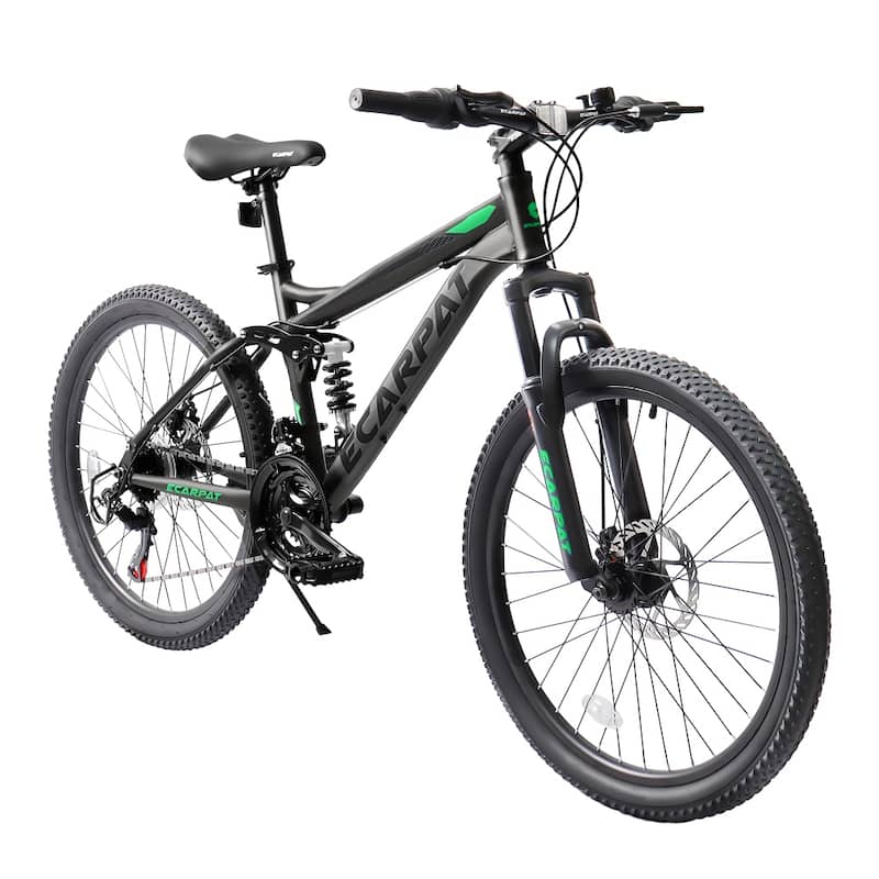 24 in. Steel Mountain Bike 21-Speed Front Fork Rear Shock Absorber