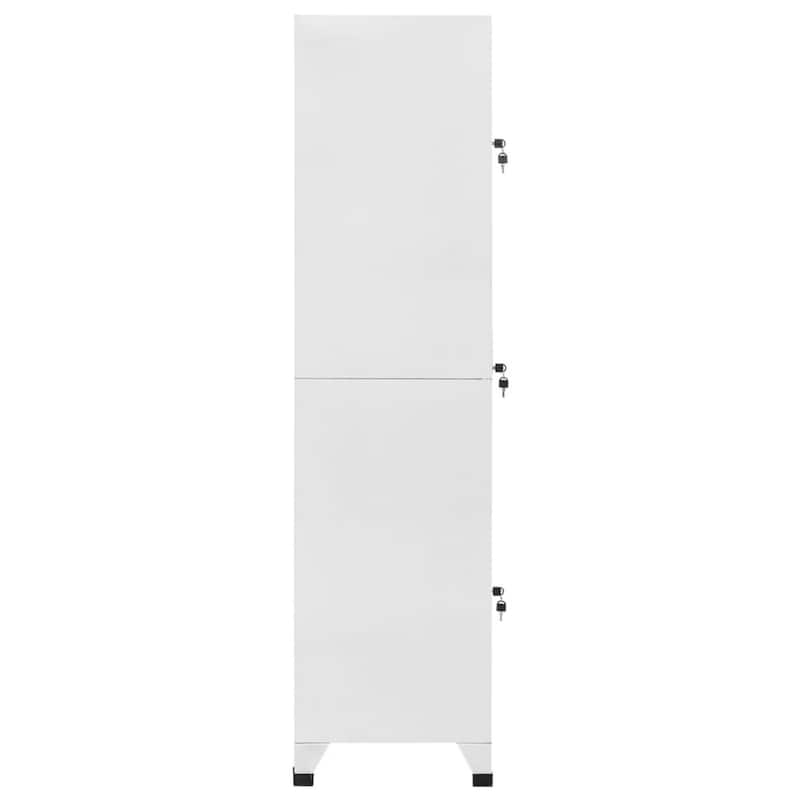 Nova Tall Locker Cabinet, 71 Inch, 3 Compartments, White, Steel Metal