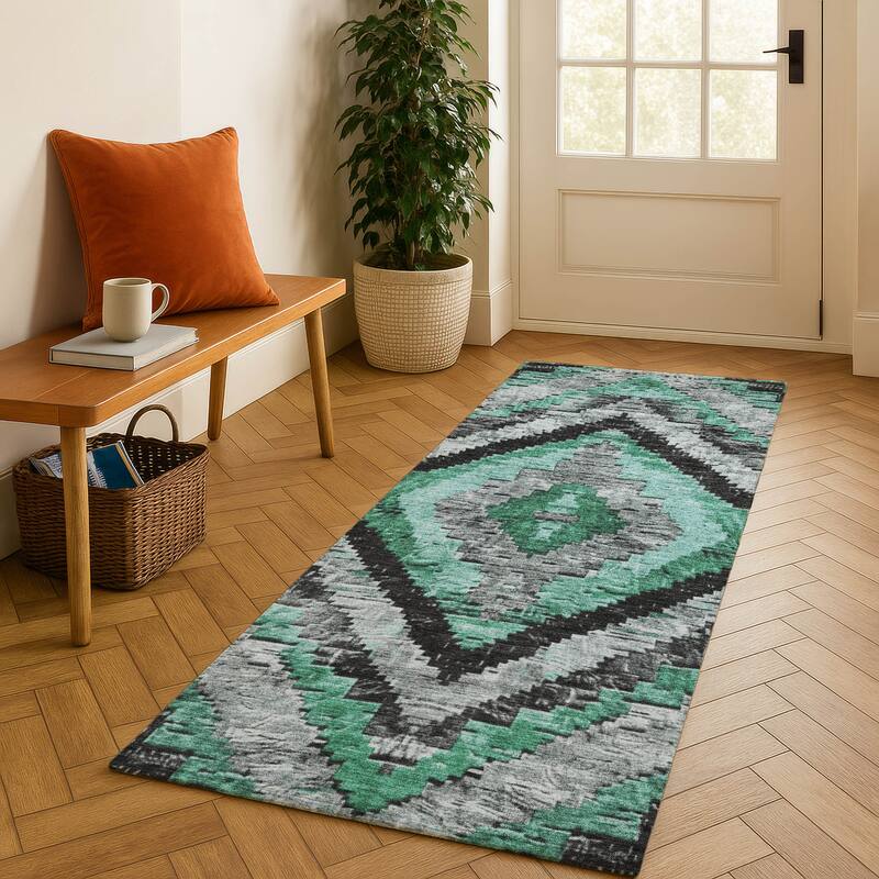 Premium Washable Super Soft Moroccan Mayfield Rug - Seafoam - 2'3" x 7'6"