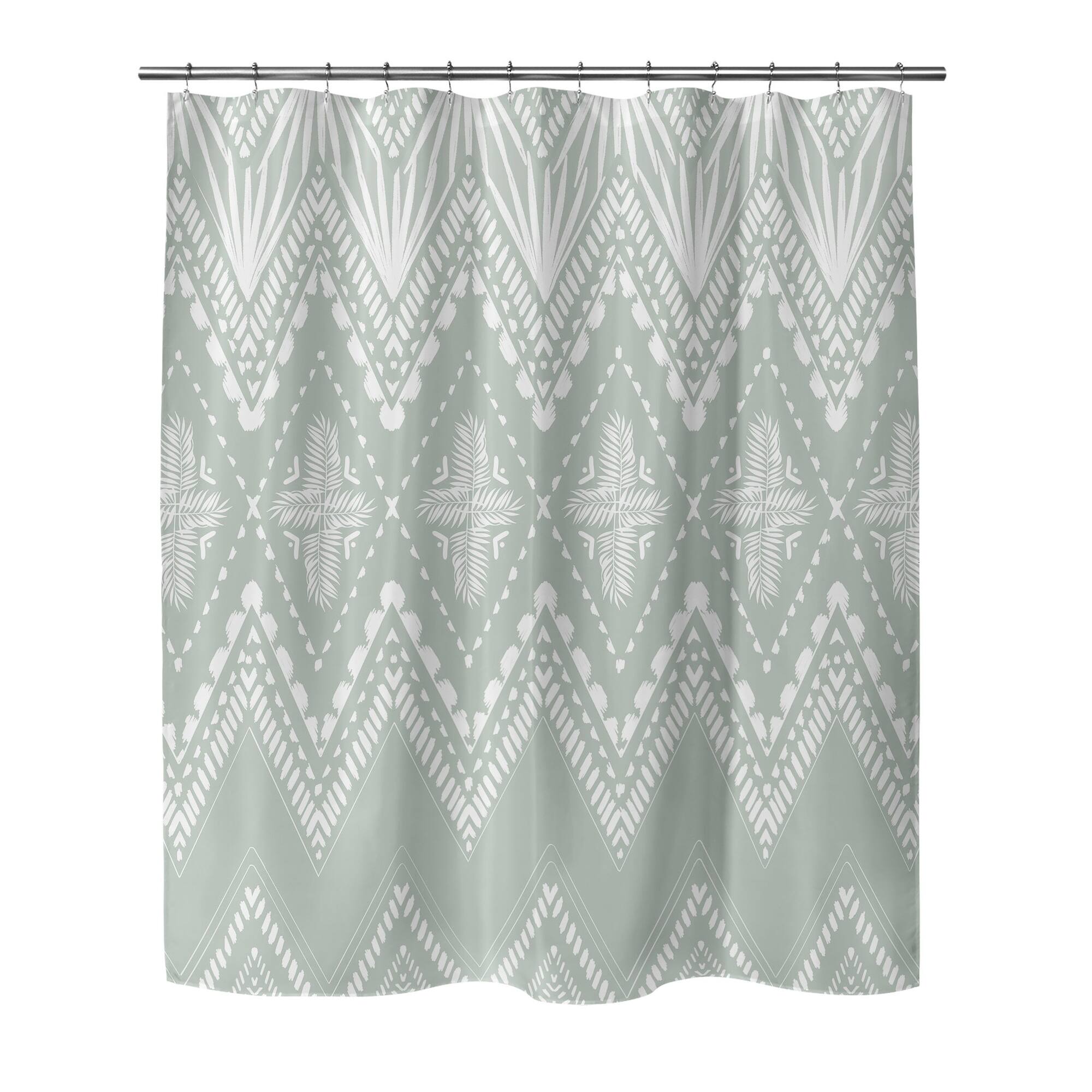 PALM CHEVRON LIGHT GREEN Shower Curtain By Kavka Designs Bed Bath