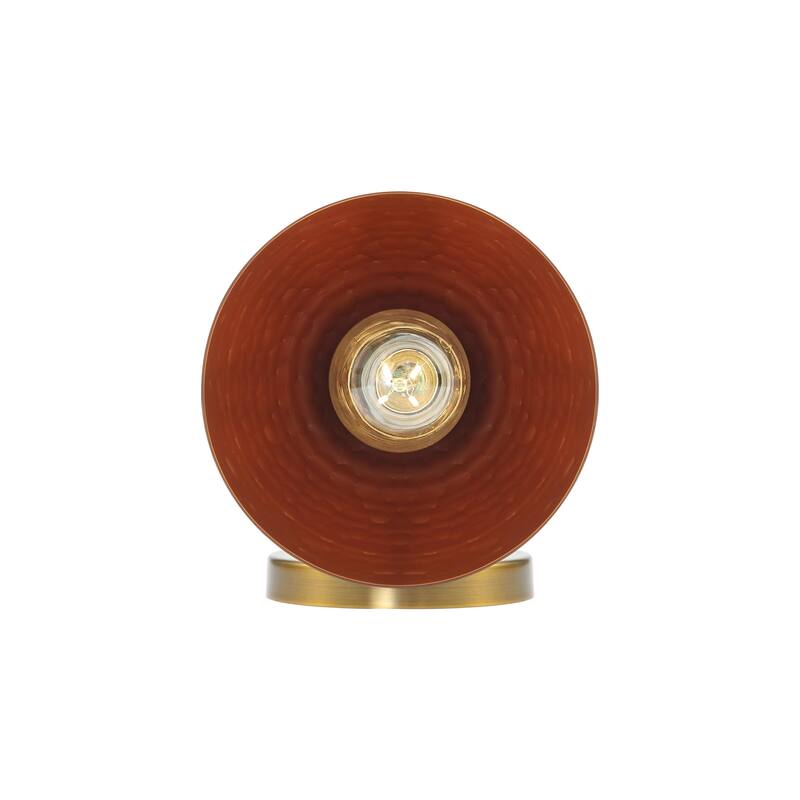 Golden Lighting Shepard 1-light Wall Sconce in Modern Brass and Russet Clay shade