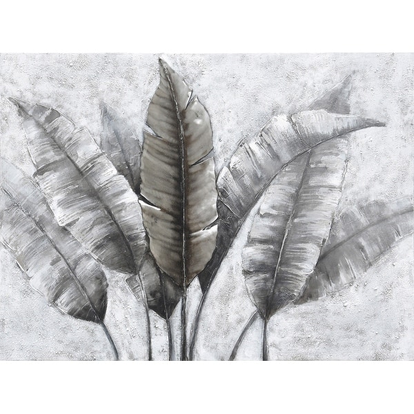 slide 1 of 2, Varaluz Banana Leaf Mixed-Media Canvas Wall Art