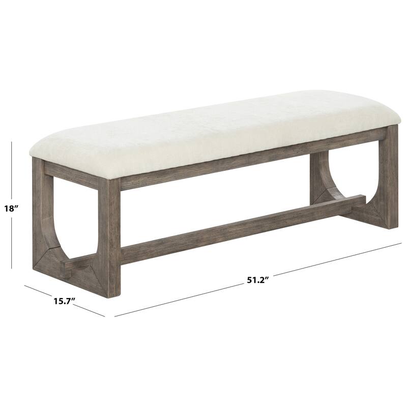 SAFAVIEH Couture Doriella Wood Bench - 51"W x 16"D x 18"H