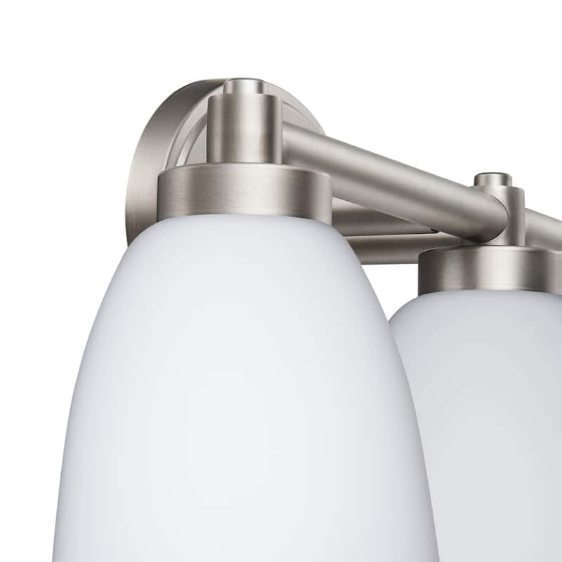 3-Light Dimmable Brushed Nickel Vanity Light Fixture