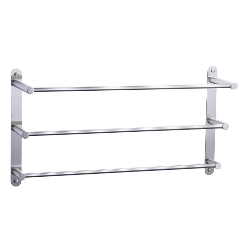 WOWOW 3-Tier Wall Mounted Towel Rack in Brushed Nickel - Brushed Nickel