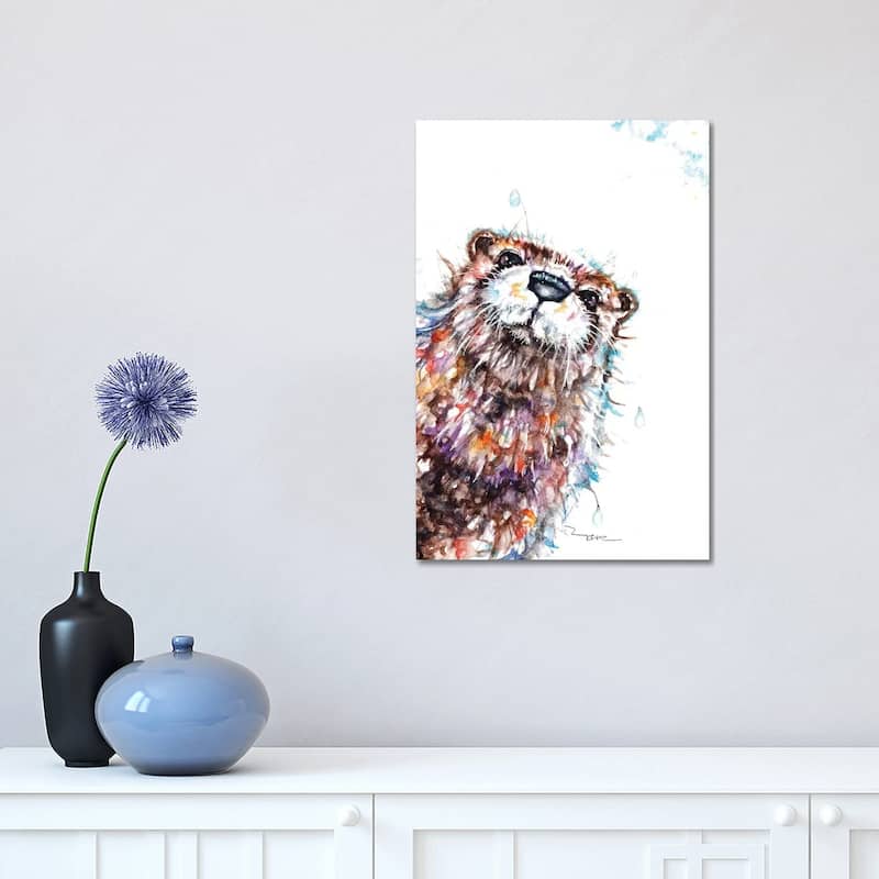 iCanvas "Curious Otter" by BebesArts Canvas Print - 18x12x1.5