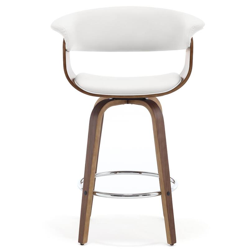 26"/29" Faux Leather Swivel Bar Stools, Wood Counter Stool