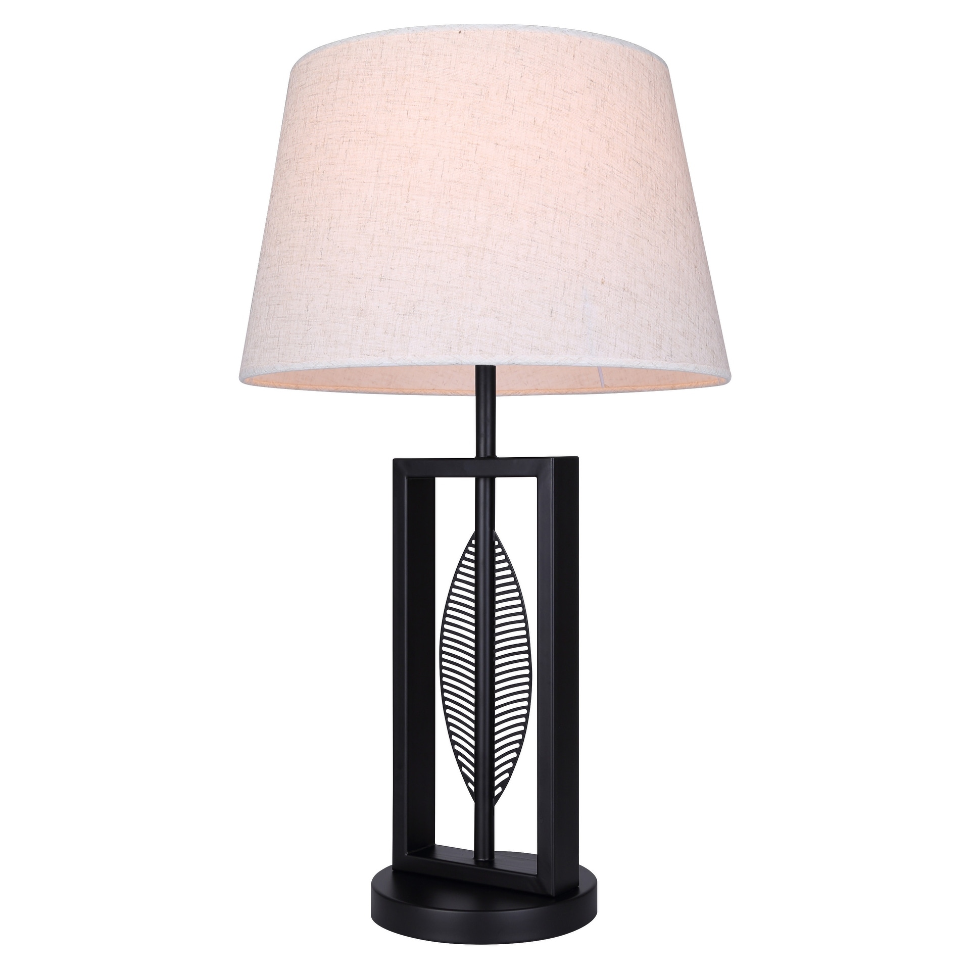 Willow 1 Light Table Lamp with Matte Black Finish and Natural Cream Shade