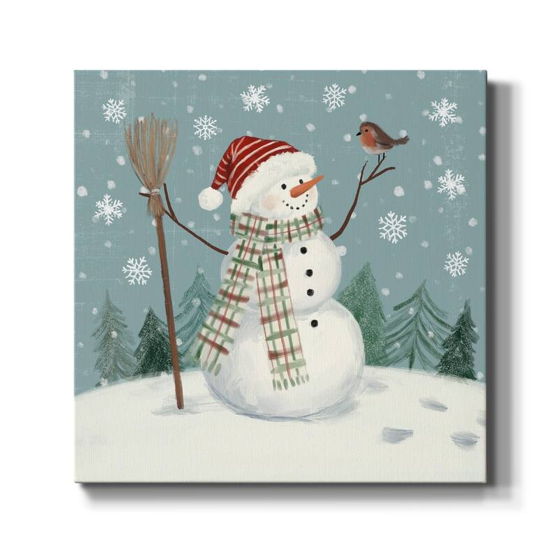 Jolly Snowman I-Premium Gallery Wrapped Canvas - Ready to Hang - 16X16