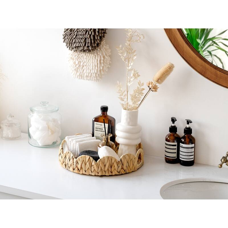 Serving Tray with Built-in Handles, Decorative Tray for Organizing Tabletop