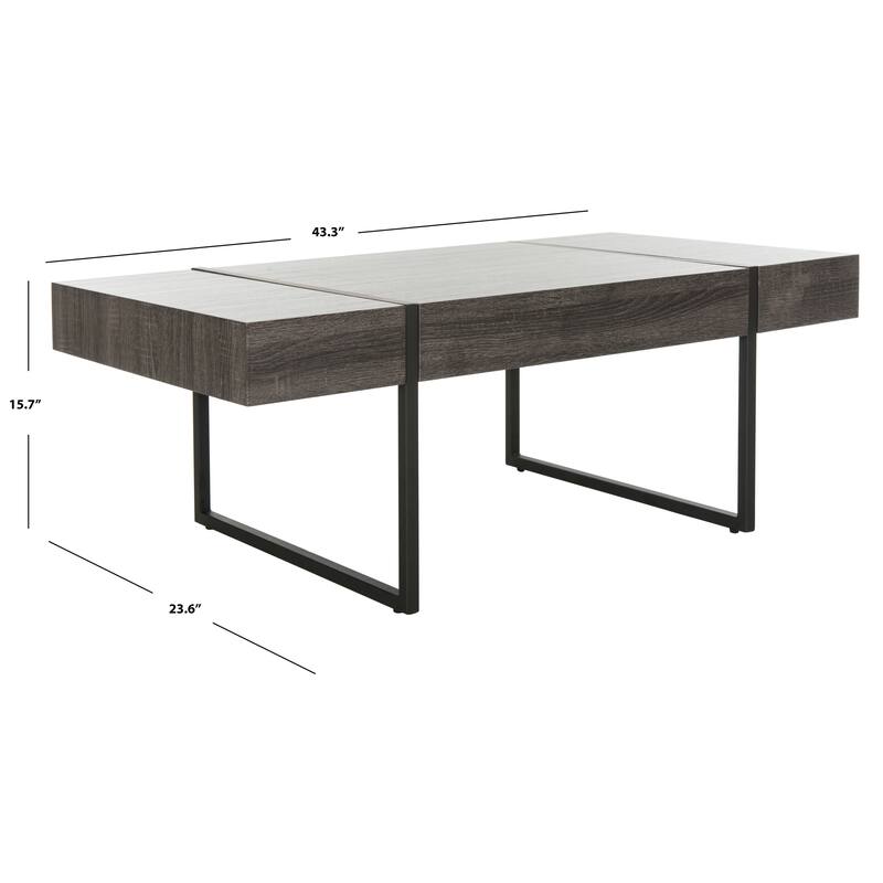 SAFAVIEH Milly Modern Rustic Rectangular Coffee Table - 43.3" W x 23.6" L x 15.7" H - 43.3" W x 23.6" L x 15.7" H - 43Wx24Dx16H