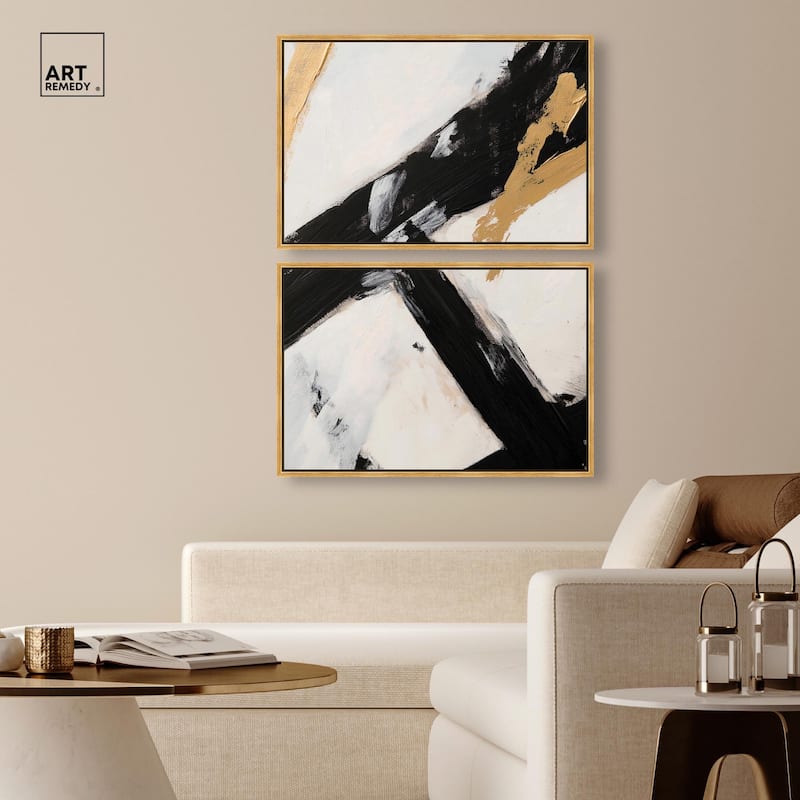 Weight of Black I Canvas Set of 2 by Art Remedy