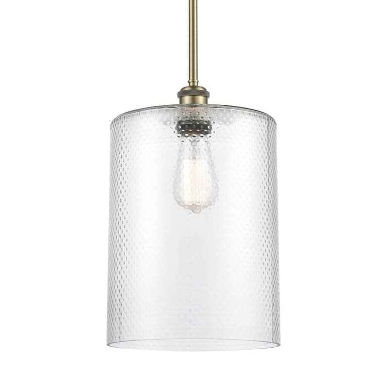 Innovations Lighting 516-1S-14-9-L Cobbleskill Pendant Cobbleskill 9" - Clear / Antique Brass