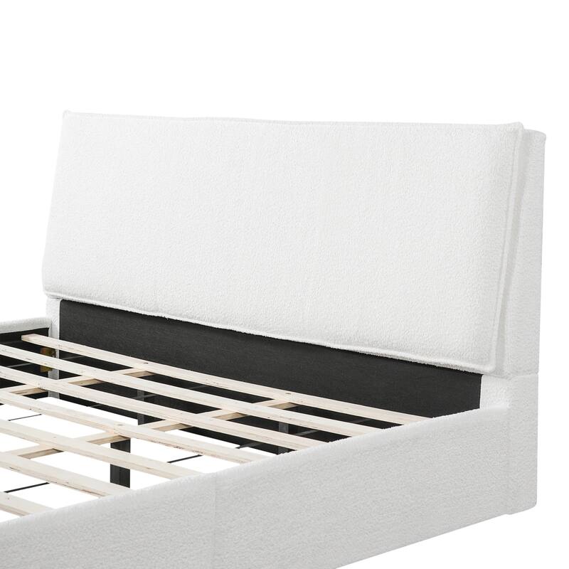 Christopher Knight Home - Ergonomic Boucle Upholstered Platform Bed Frame