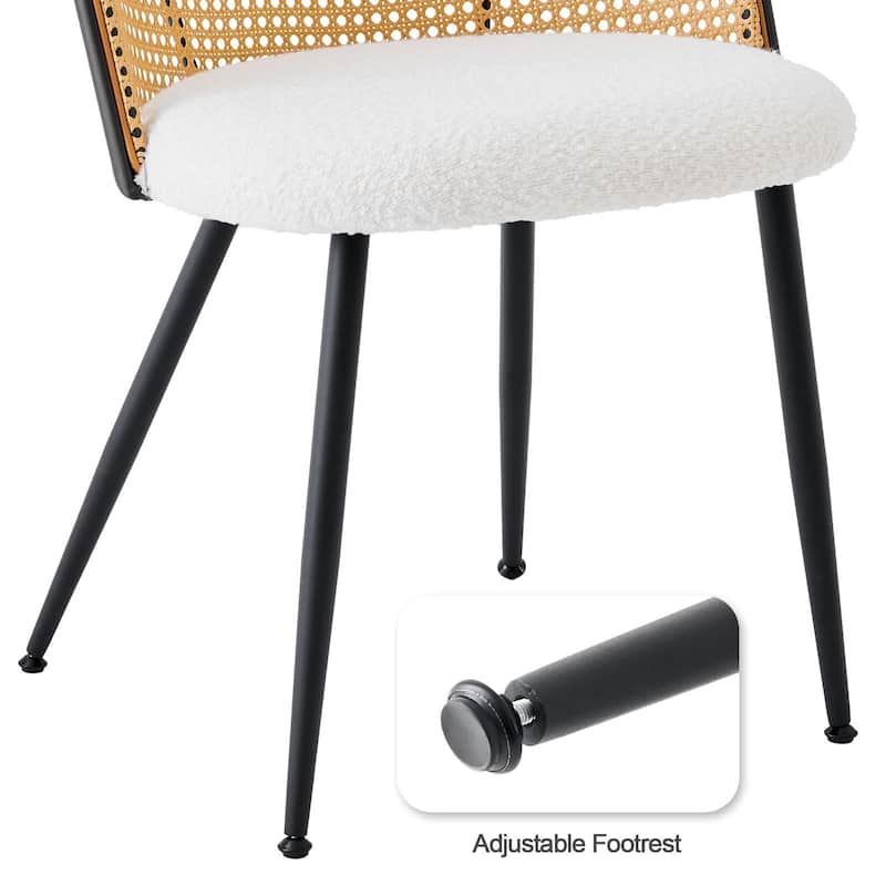 Modern Upholstered Rattan Dining Chairs Set of 2/4