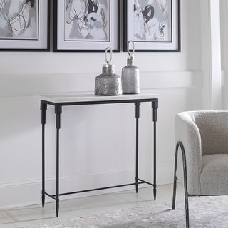 Uttermost Bourges White Marble Console Table