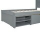 preview thumbnail 26 of 25, Twin Size Wooden Platform Bed Frame with one Storage Rack on Wheels, one Drawer & Two Shelves for Boys Girls, Noise-Free