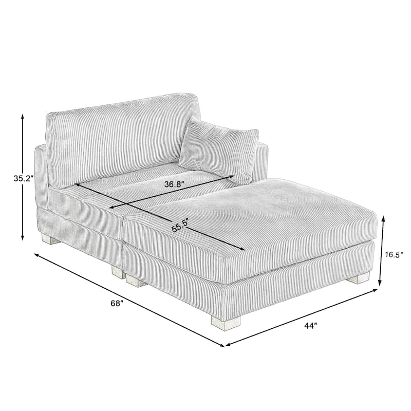 Modular Sectional Sofa with Ottomans