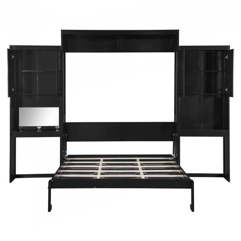Versatile Queen Size Murphy Bed with Integrated Storage and Functionality