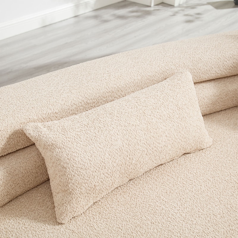 Frameless Sofa with Sponge Construction, ARC Armrests, No Assembly Required