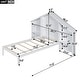 preview thumbnail 31 of 39, Wood Platform Bed with House-shaped Storage Headboard and Built-in LED