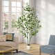 preview thumbnail 15 of 17, 6 FT Artificial Eucalyptus Tree with Round Leaves,Realistic Fake Indoor Outdoor Plant in White Pot