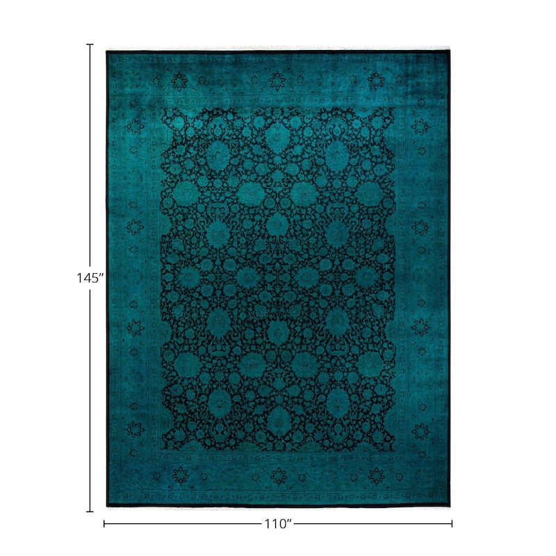 Fine Vibrance, One-of-a-Kind Hand-Knotted Area Rug - Blue, 9' 2" x 12' 1" - 9' 2" x 12' 1"