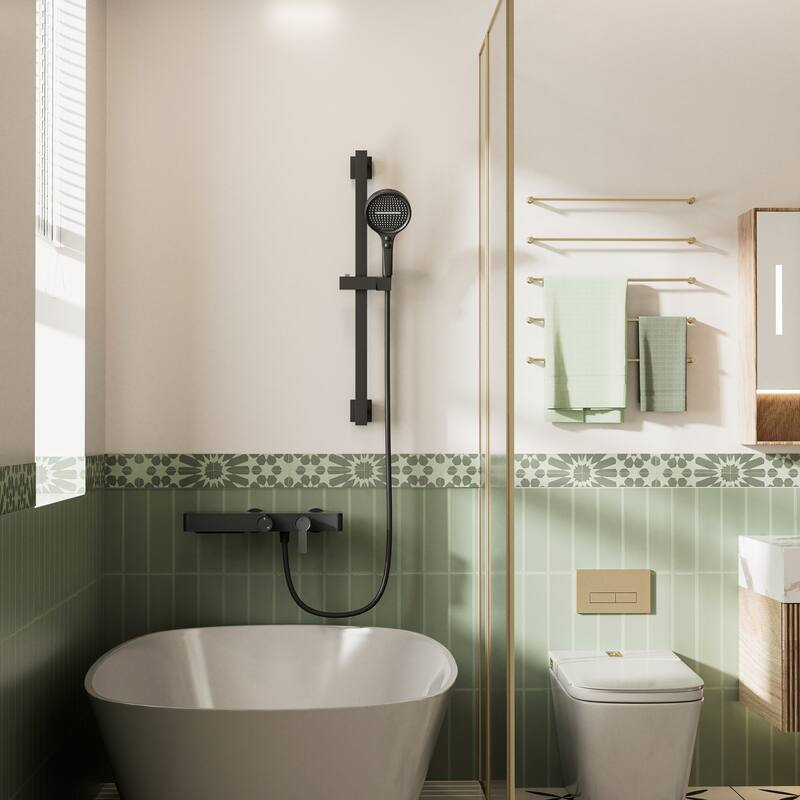 Modland 2-Function Wall Mount Shower System with 3-Mode Handheld Shower & Tub Filler Spout