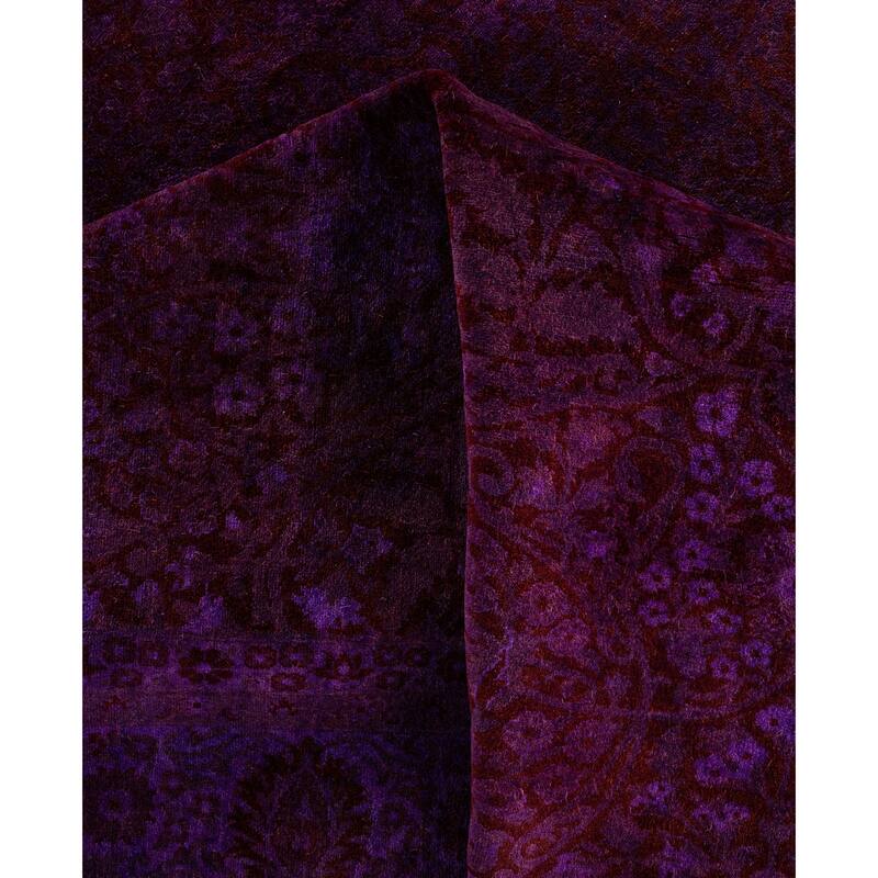 Overdyed One-of-a-Kind Hand-Knotted Area Rug - Purple - 6' 1" x 9' 1"