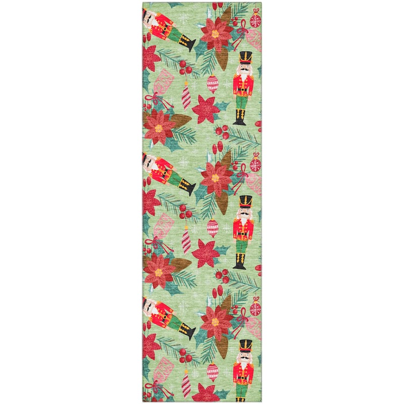 Premium Washable Super Soft Holiday Nutcracker Mayfield Rug