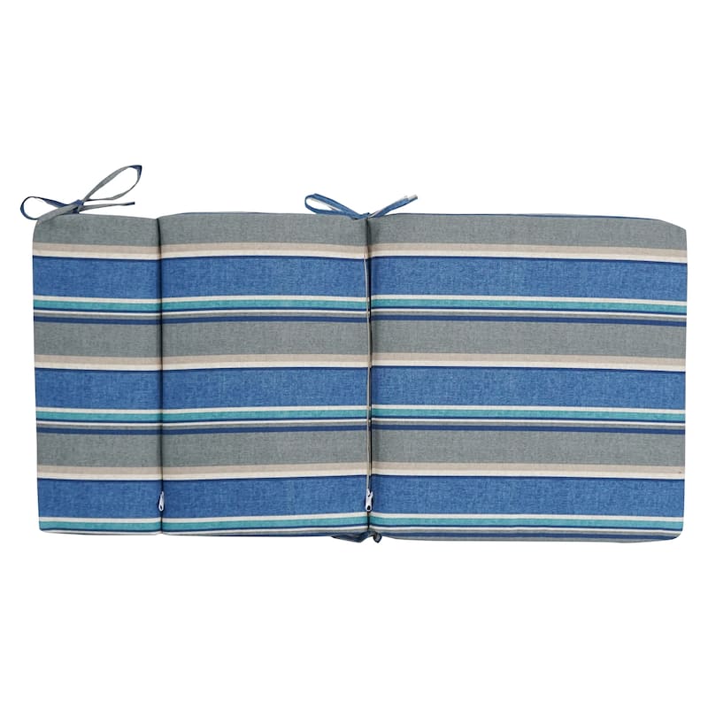 18-inch by 38-inch Three-section Outdoor Seat/Back Chair Cushion - 38" x 18"
