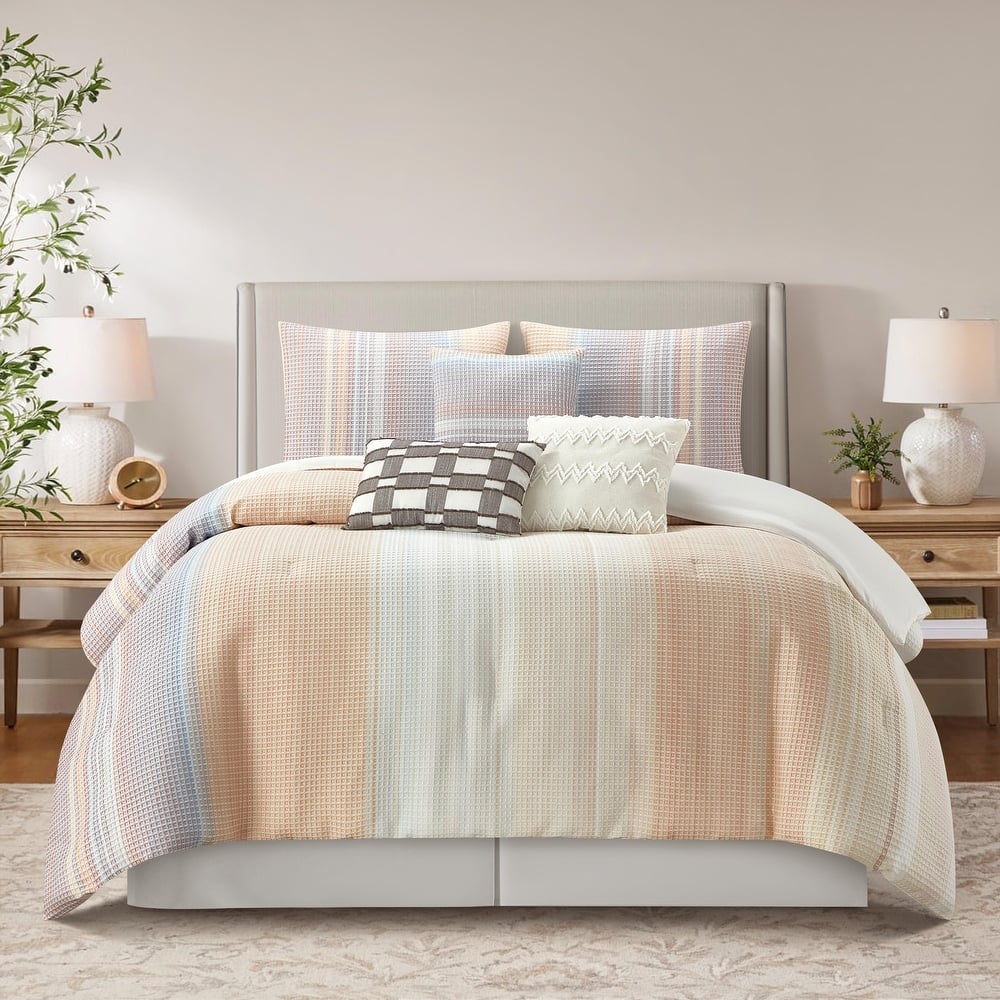 Nanshing Amanda 7 Piece Ombre Stripes Comforter Set