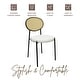 preview thumbnail 7 of 92, Leisuremod Euston Modern Velvet/Leather Dining Chair - Minimalist Wicker Back Accent Chair for Home Living Room & Kitchen
