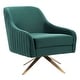 preview thumbnail 9 of 8, SAFAVIEH Couture Leyla Channeled Velvet Accent Chair - 28.2"x29.9"x31.6"