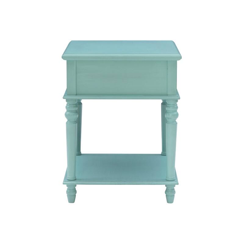 Linon Jowin Classic Wood Side Table with Storage