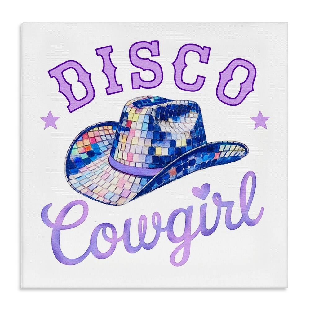 Stupell Purple Disco Cowgirl Hat Canvas Wall Art Design By Amanda Greenwood