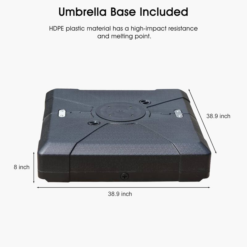 PURPLE LEAF 10 x 12ft Outdoor Patio Rectangle Large Cantilever Umbrella with Base