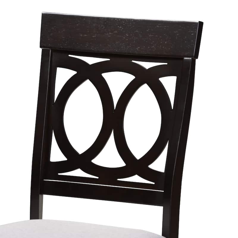 Velia Modern Fabric and Dark Brown Finished Wood 5-Piece Dining Set