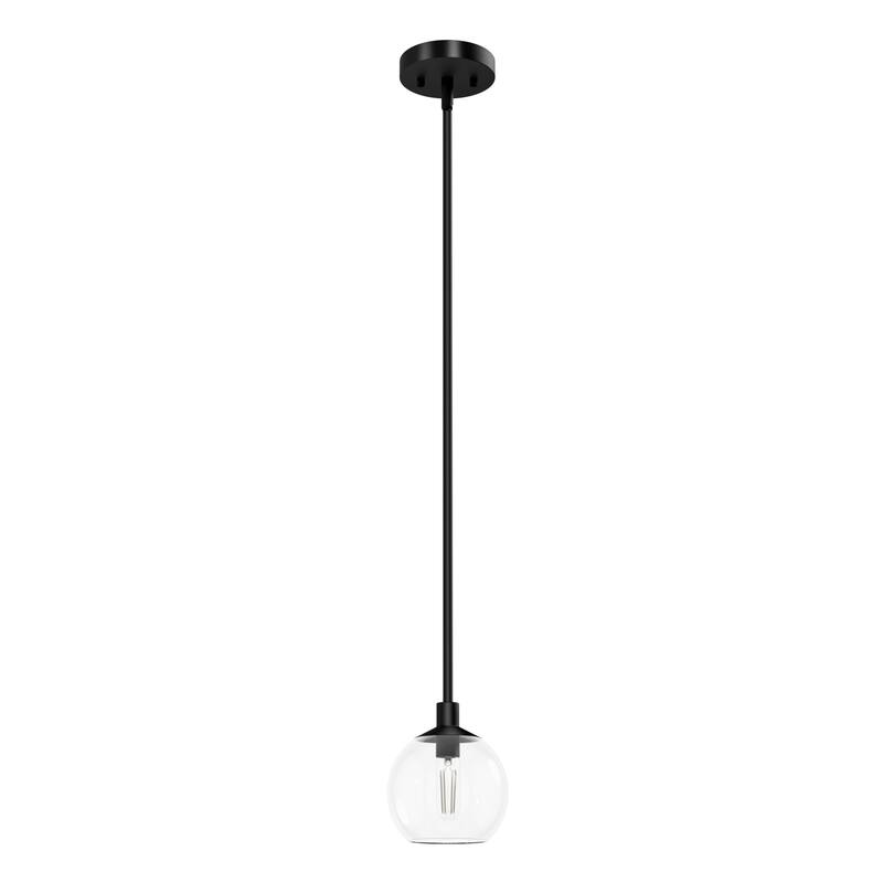Hunter Xidane 1 Light Clear Glass Pendant or Semi-Flush Light - Kitchen Island, Dining Room, Entry - Glam, Contemporary