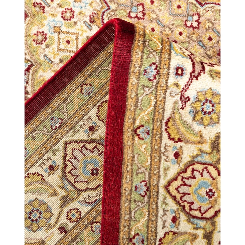 Overton Hand Knotted Wool Vintage Inspired Traditional Mogul Red Area Rug - 5 X 8