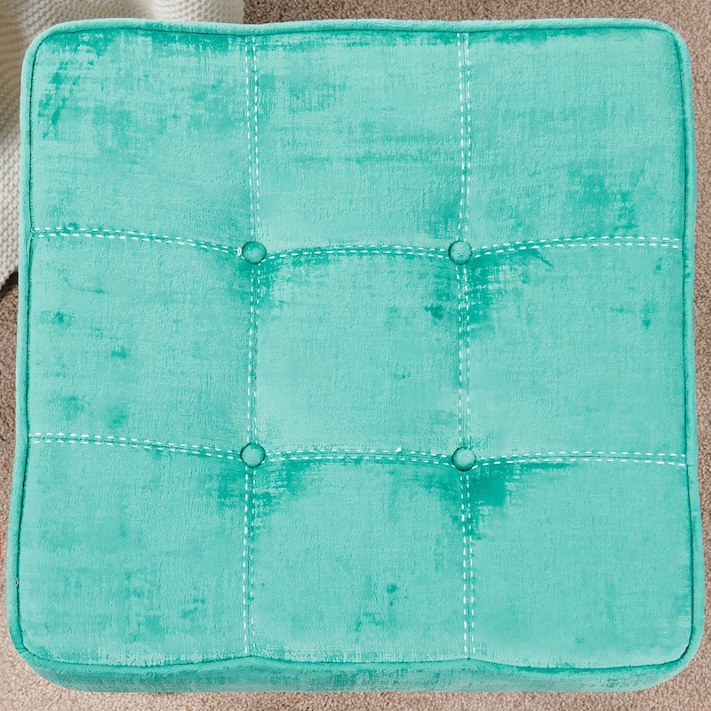 Textured Velvet Ottoman Vanity Stool 18"X18"X17"
