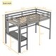 preview thumbnail 8 of 11, Grey Twin Size Wood Loft Bed with Desk, Shelves, and Guardrail