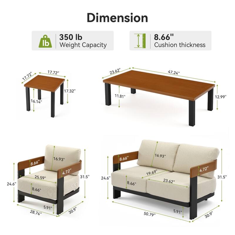 5 - Piece Outdoor Seating Group With Cushions