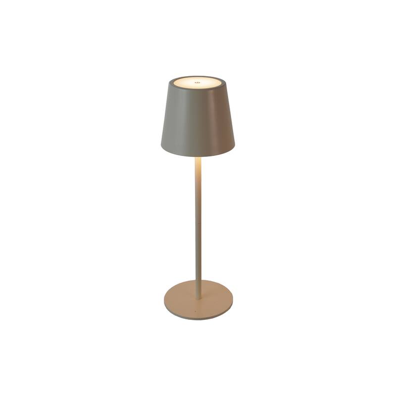 Metal LED Rechargeable Table Lamp with Touch Sensor, White - 4.3"L x 4.3"W x 14.5"H