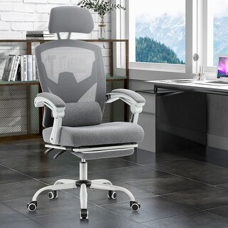 Ergonomic Mesh Home Office Chair with Lumbar Support, Footrest, Headrest
