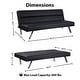 preview thumbnail 2 of 10, Modern Futon Sofa Bed, Convertible Sofa Futon, Split Back Linen Sleeper Couch for Living Room